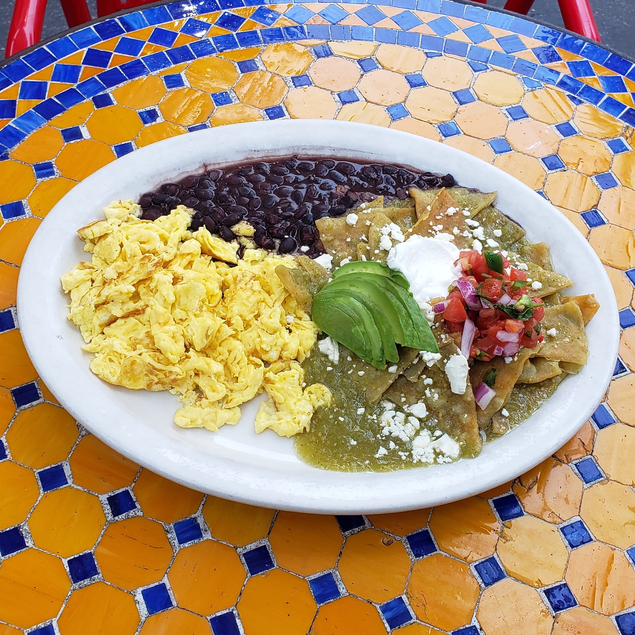 Order Chilaquiles food online from Lazy Tacos store, Santa Monica on bringmethat.com
