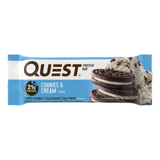 Order Quest Protein Bar Cookies & Cream (2.12 oz) food online from Rite Aid store, Mckinleyville on bringmethat.com
