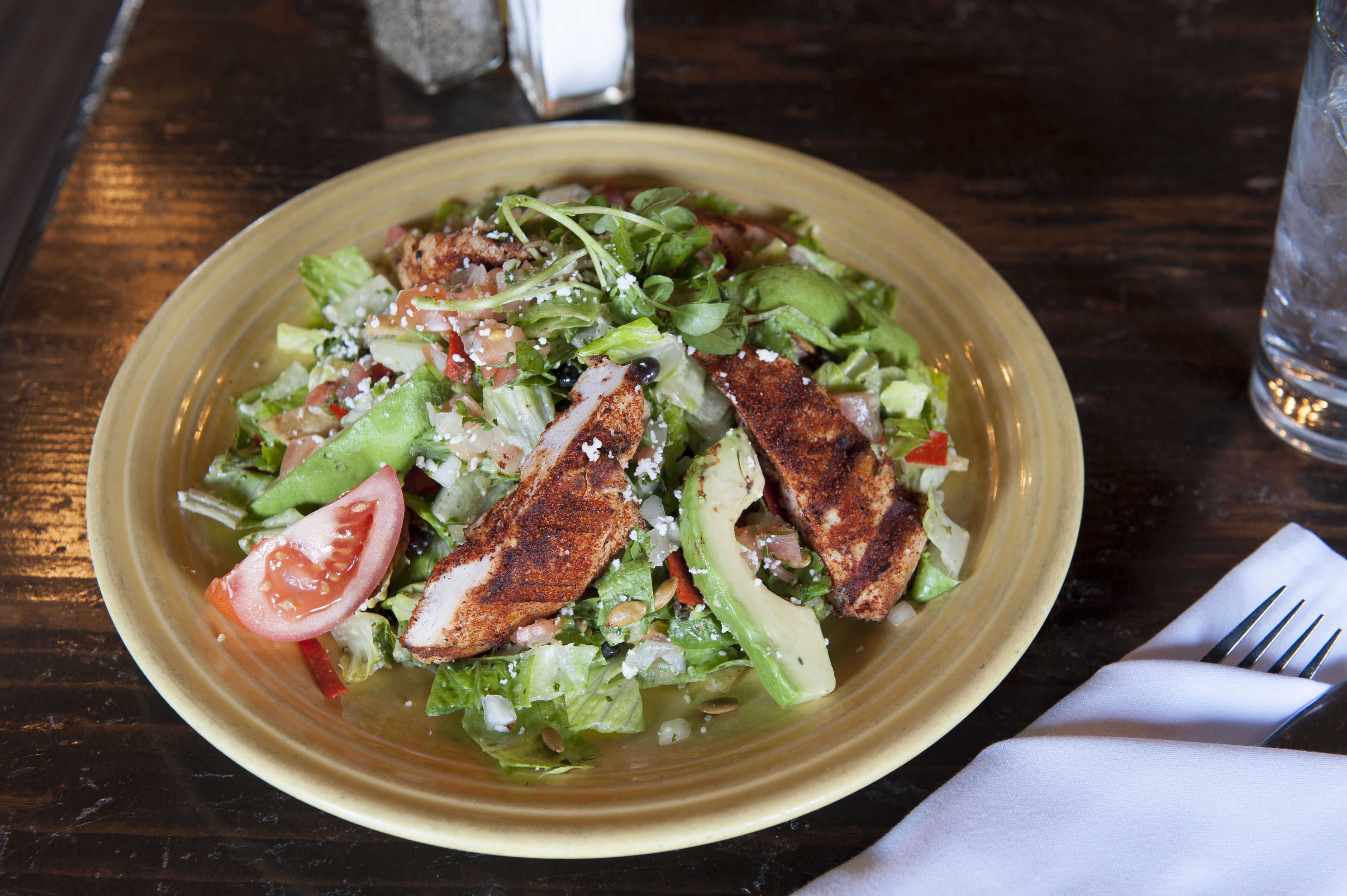 Order Southwest Chicken Tostada Salad food online from El Cholo store, Corona Del Mar on bringmethat.com