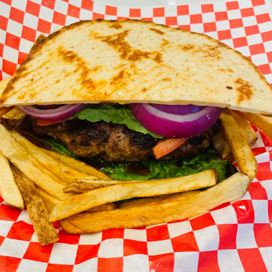 Order Classic Bifteki Burger food online from Gyro Jimmys store, Carle Place on bringmethat.com