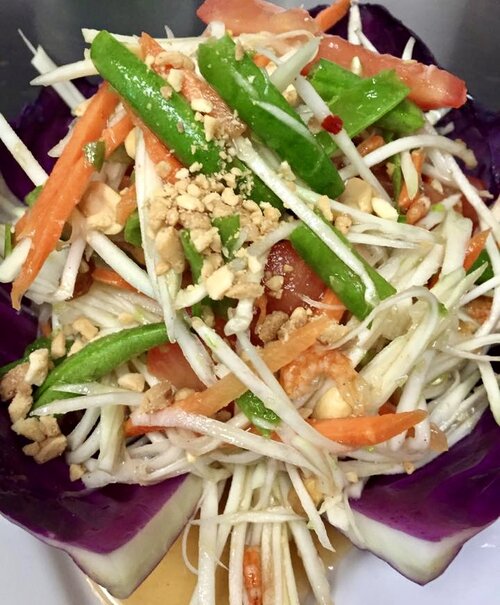 Order Som Tam (Papaya Salad) food online from Kwan Thai store, Pearl River on bringmethat.com