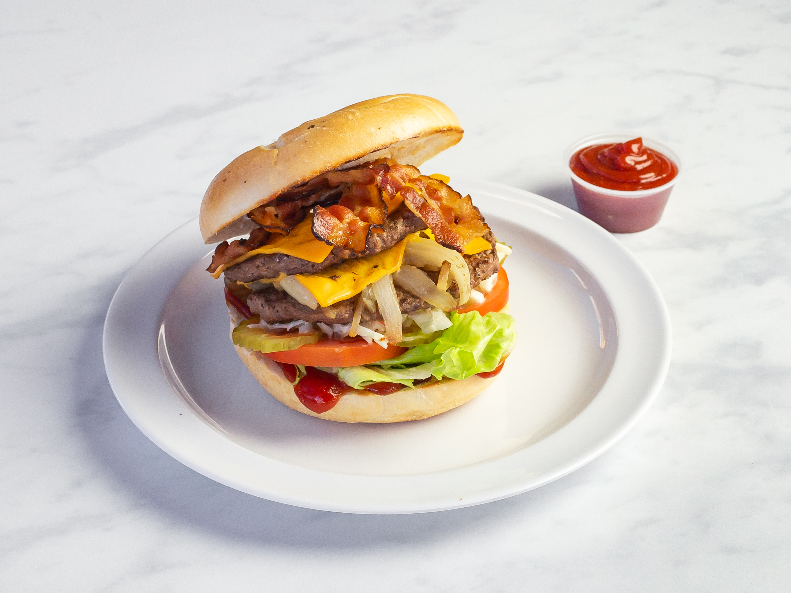 Order All the Way Burger food online from The Pit Stop store, Merrick on bringmethat.com