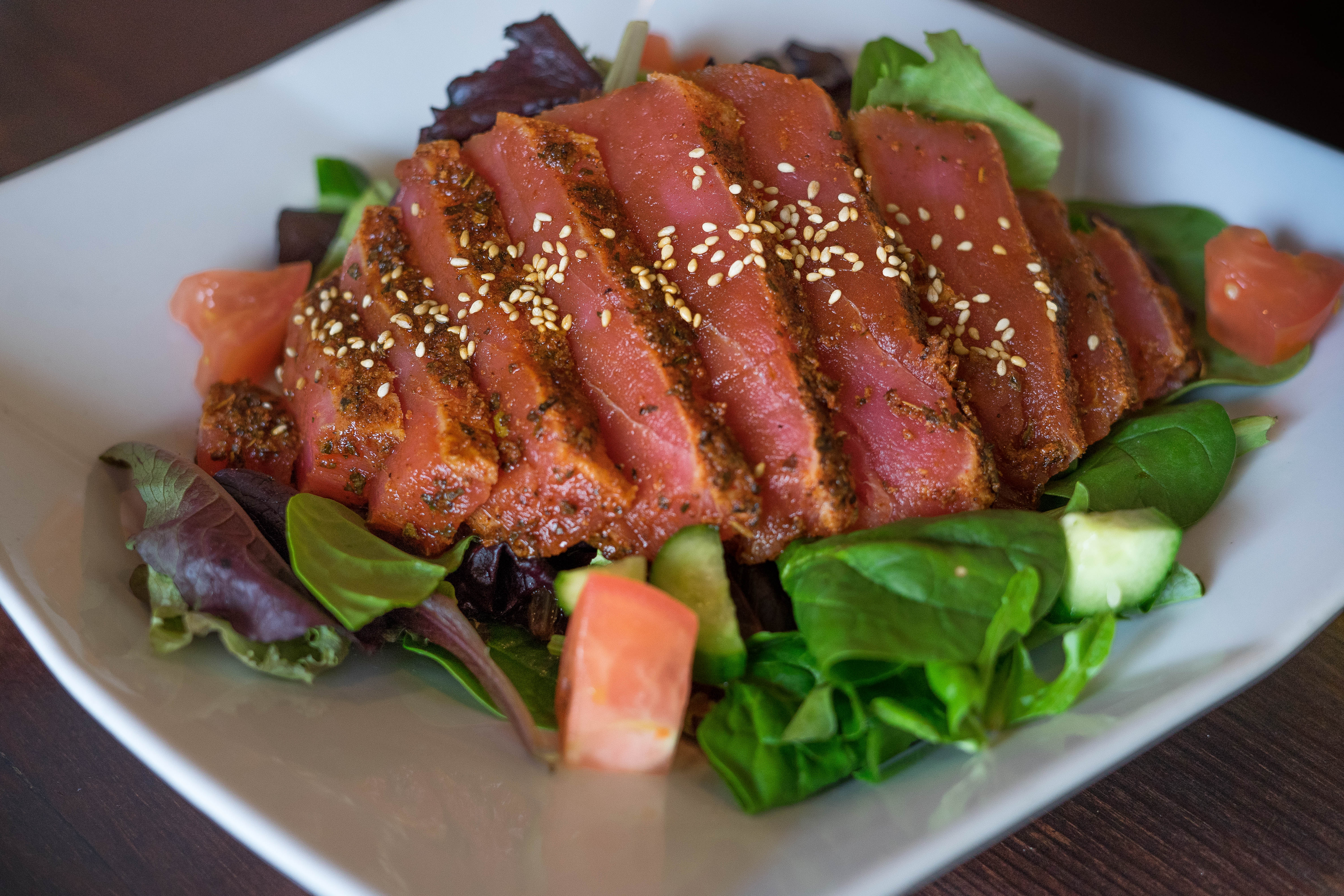 Order Seared Ahi Salad food online from Off The Boat Fish Grill store, Tustin on bringmethat.com