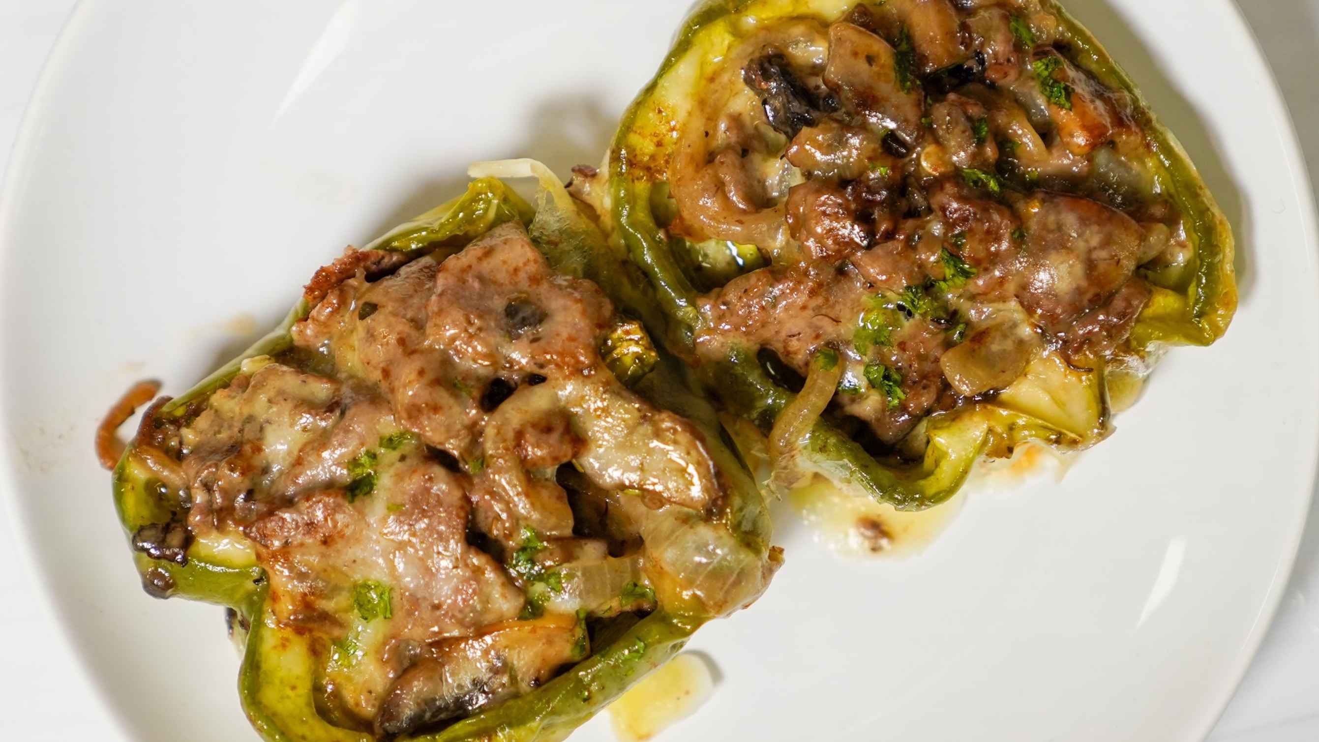 Order Philly Cheese Steak Stuffed Peppers  food online from Fork to Fit Kitchen store, Mcallen on bringmethat.com
