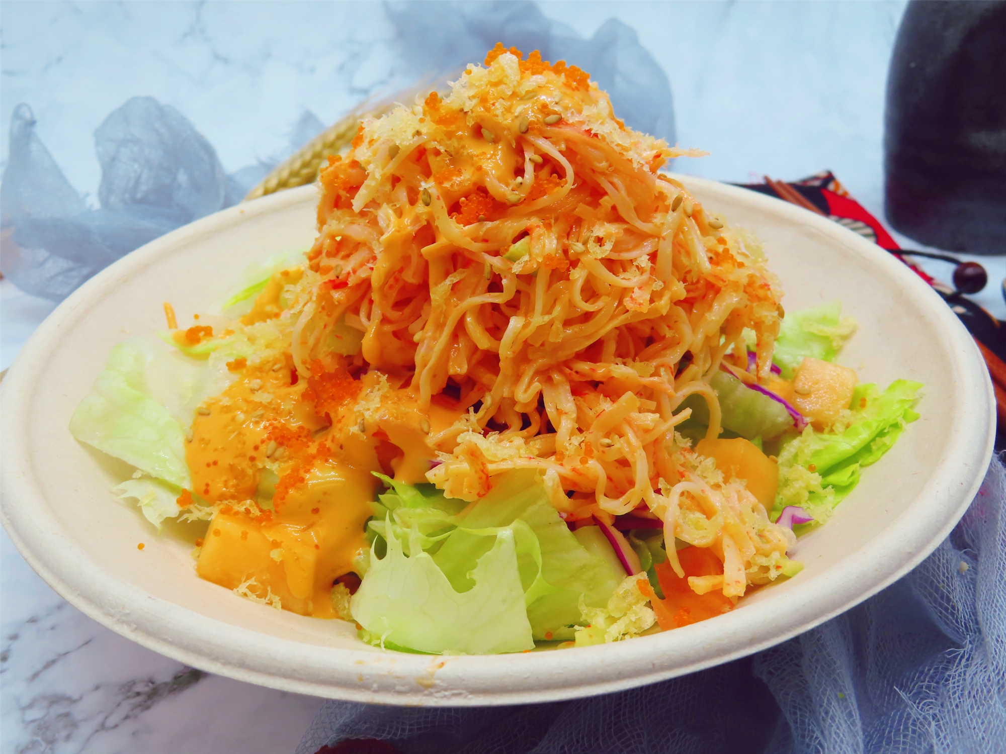 Order 7. Spicy Kani Salad food online from Peking Express store, South Ozone Park on bringmethat.com