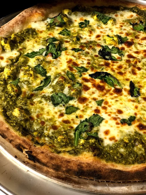 Order Palak Paneer Pizza food online from Oasis Palace Restaurant store, Newark on bringmethat.com