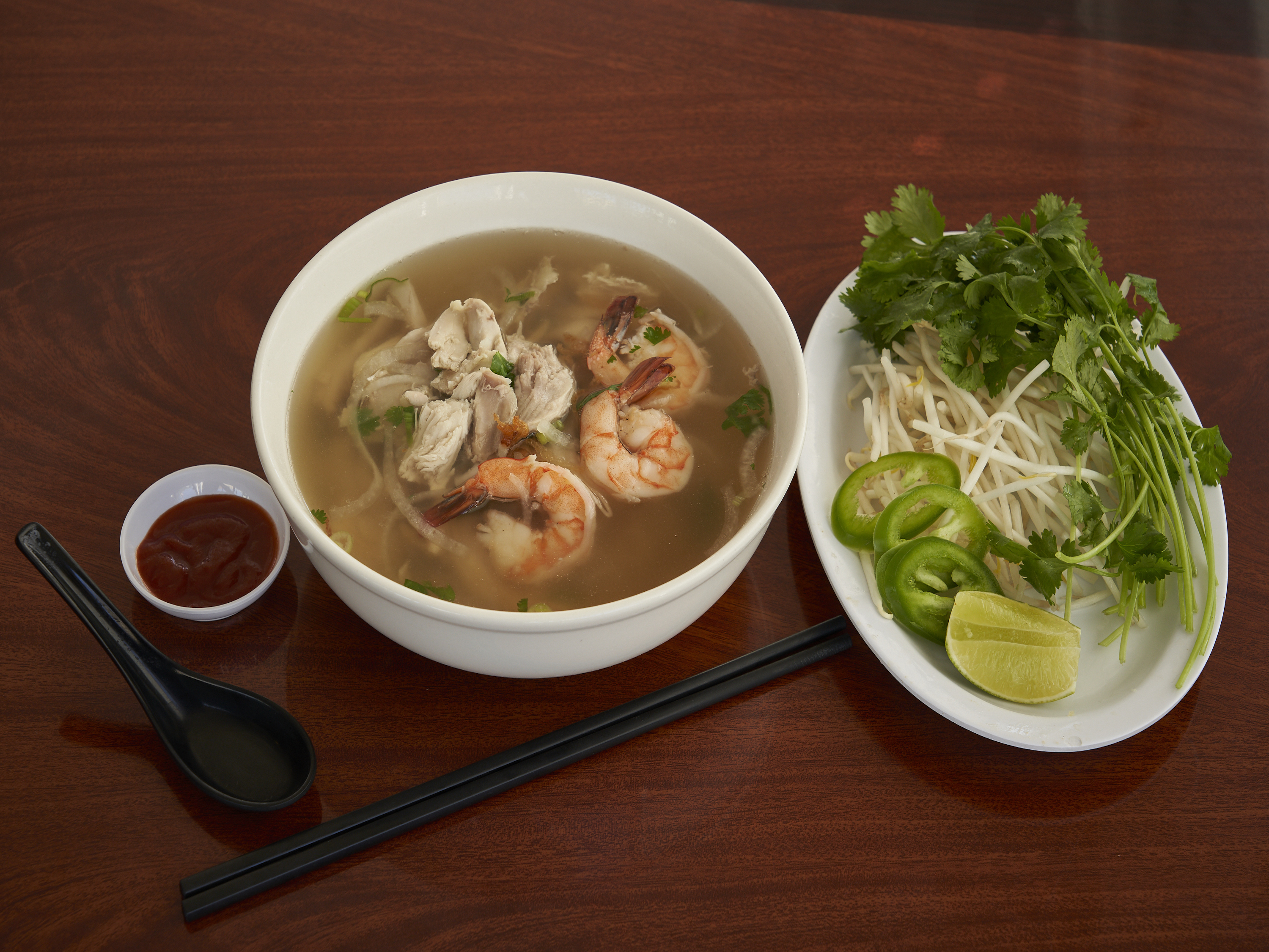 Order 36. Chicken and Shrimp Noodle Soup - Pho Ga Xe, Tom food online from Pho Huong Que store, Oakland on bringmethat.com