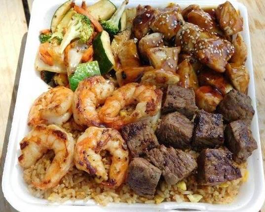Order L Combo of Any 3 Hibachi(11am-3:30pm Tue to Sat)No Sunday food online from Ahi sushi grill store, Arlington on bringmethat.com