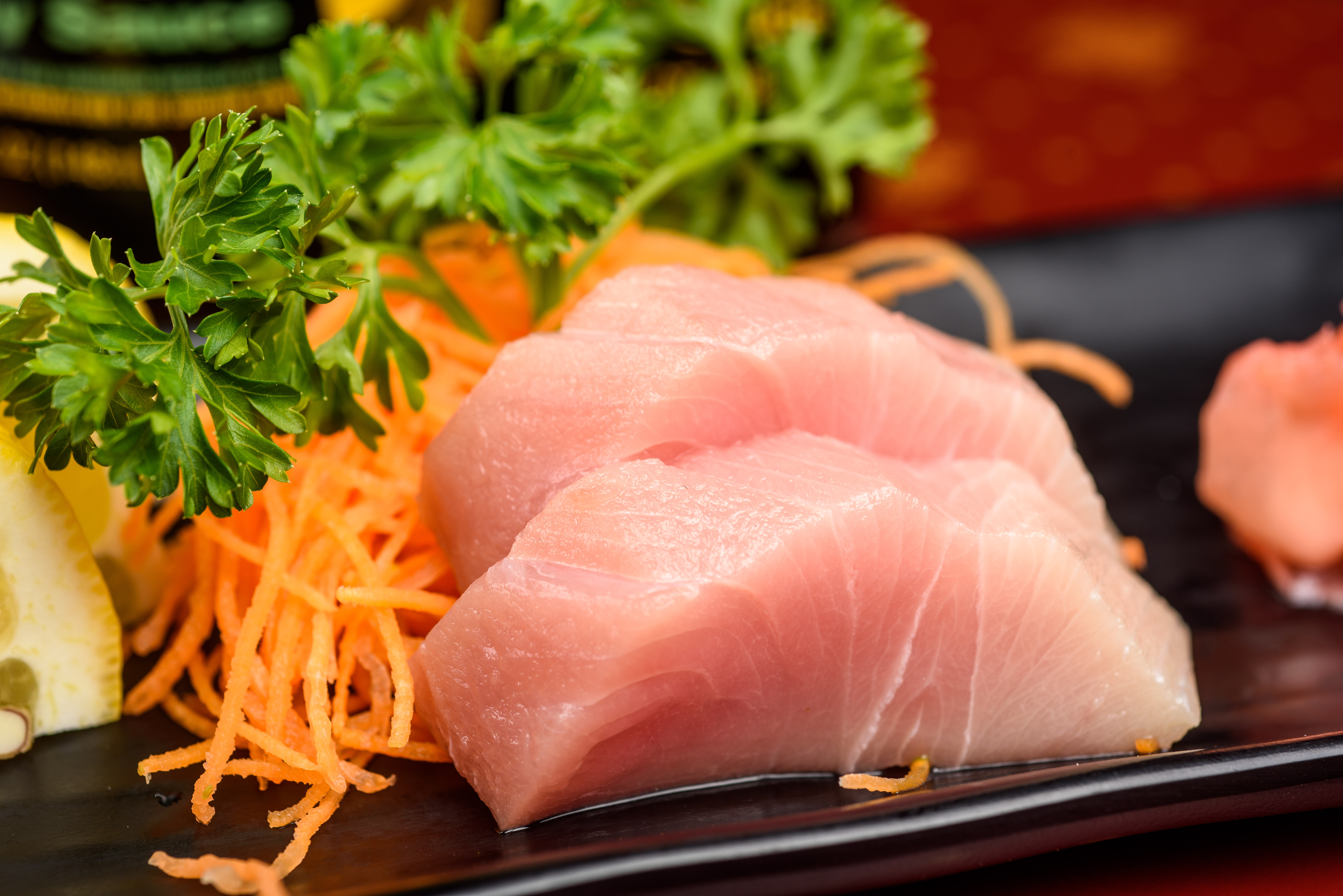 Order 2 Pieces Yellowtail Sashimi food online from Ling Sushi store, Topeka on bringmethat.com