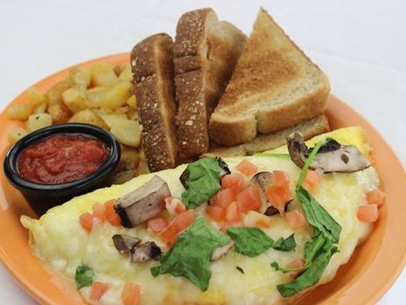 Order Spinach & Portabello Mushroom Omelette food online from Scramblers store, North Olmsted on bringmethat.com