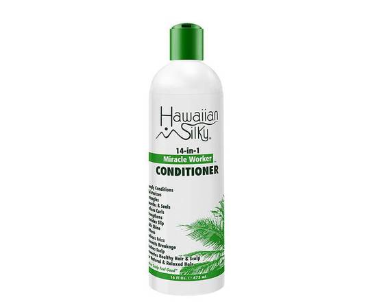 Order Hawaiian Silky 14-IN-1 Miracle Worker Conditioner 16 fl oz food online from iDa Beauty Supply Store store, Middletown on bringmethat.com