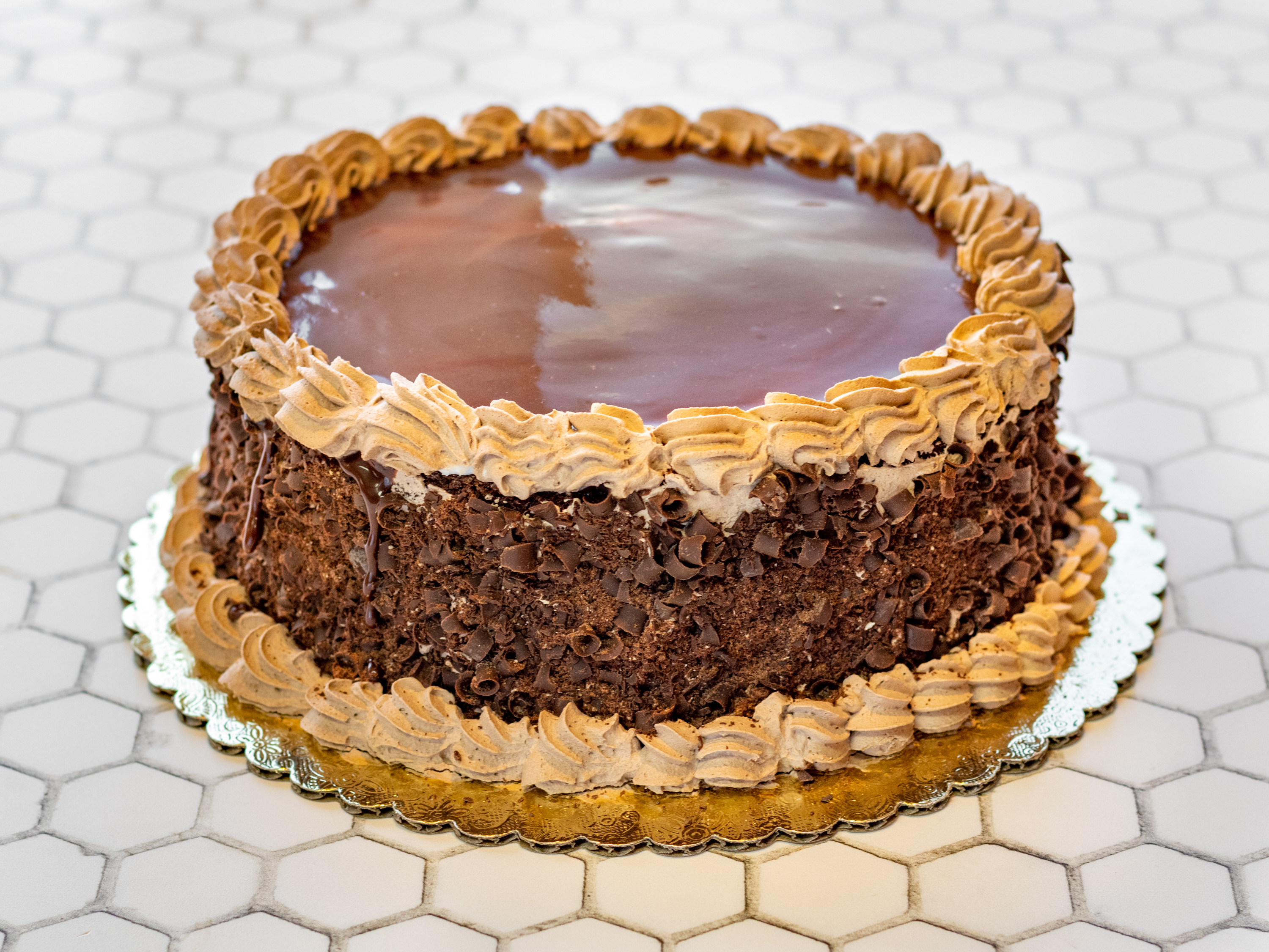 Order 8" Chocolate Mousse Cake food online from Roma Bakery store, Blue Bell on bringmethat.com