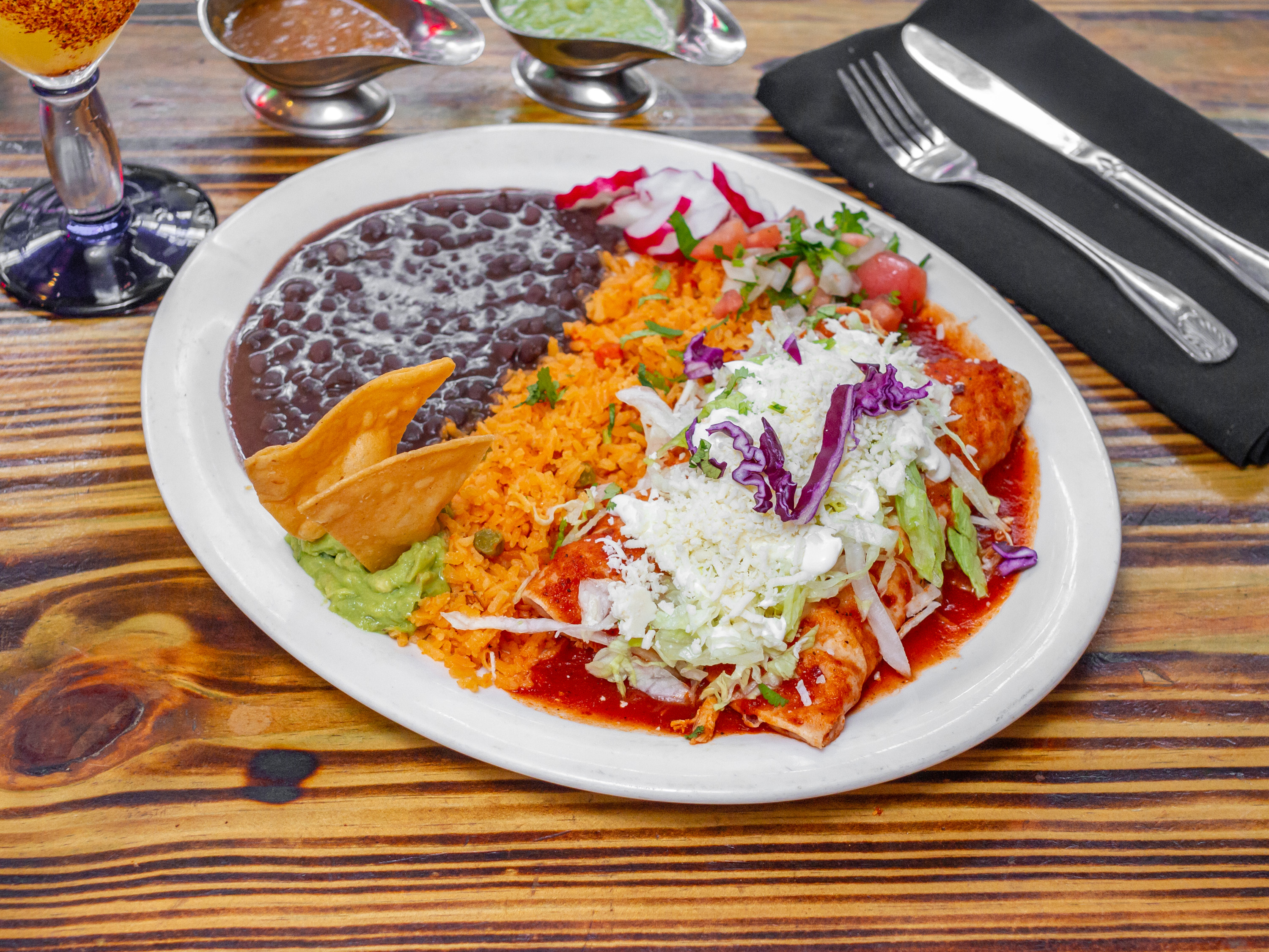 Order Enchiladas de Mole food online from Mexico 2000 Restaurant store, Brooklyn on bringmethat.com