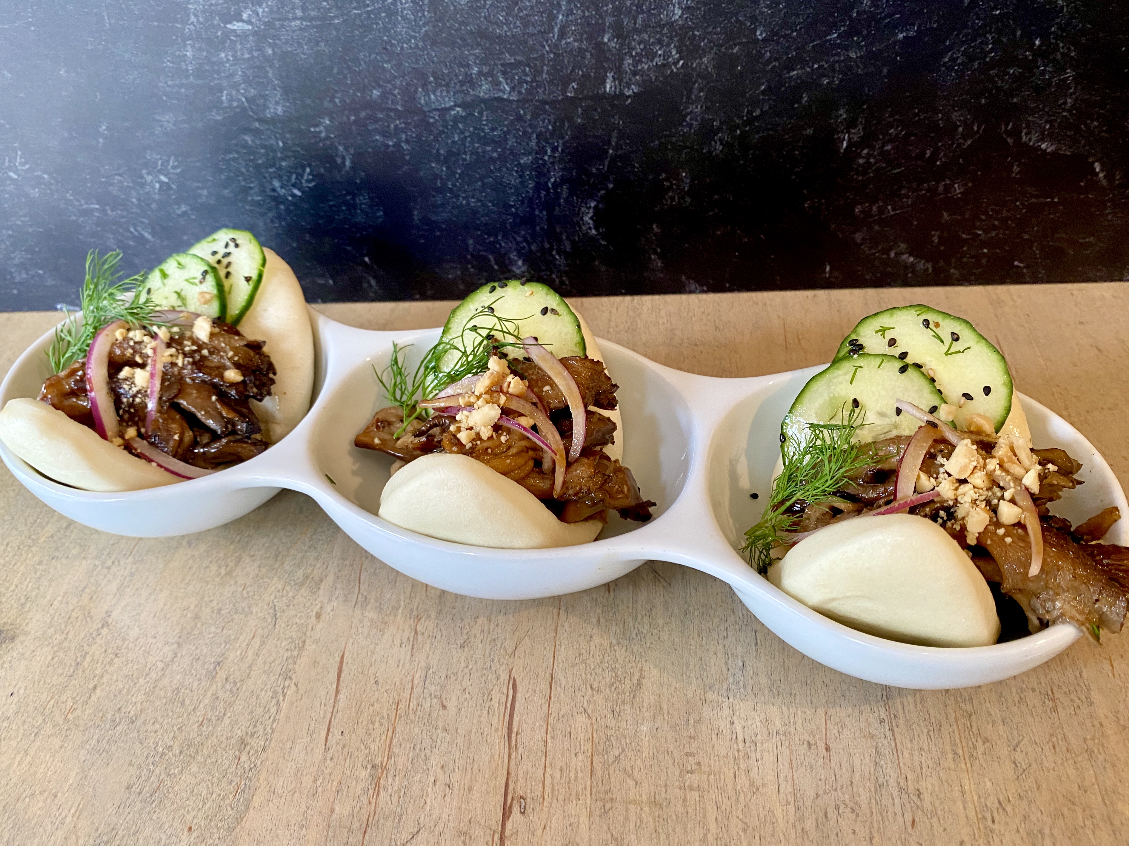 Order Smoked Oyster Mushroom Bao food online from Beyond Sushi store, New York on bringmethat.com