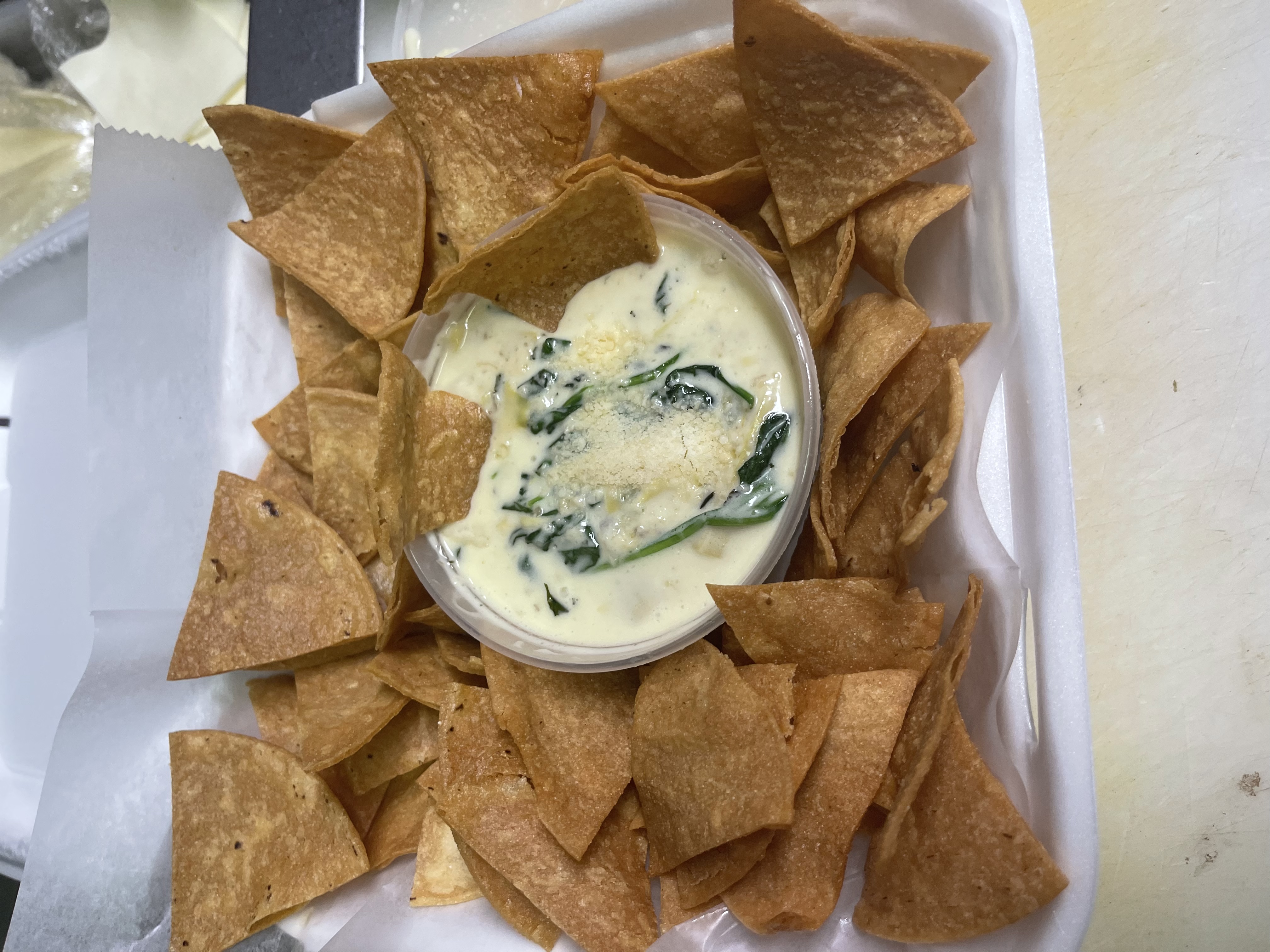 Order NEW Spinach artichoke dip  food online from Nino's Pizzarama store, Royersford on bringmethat.com