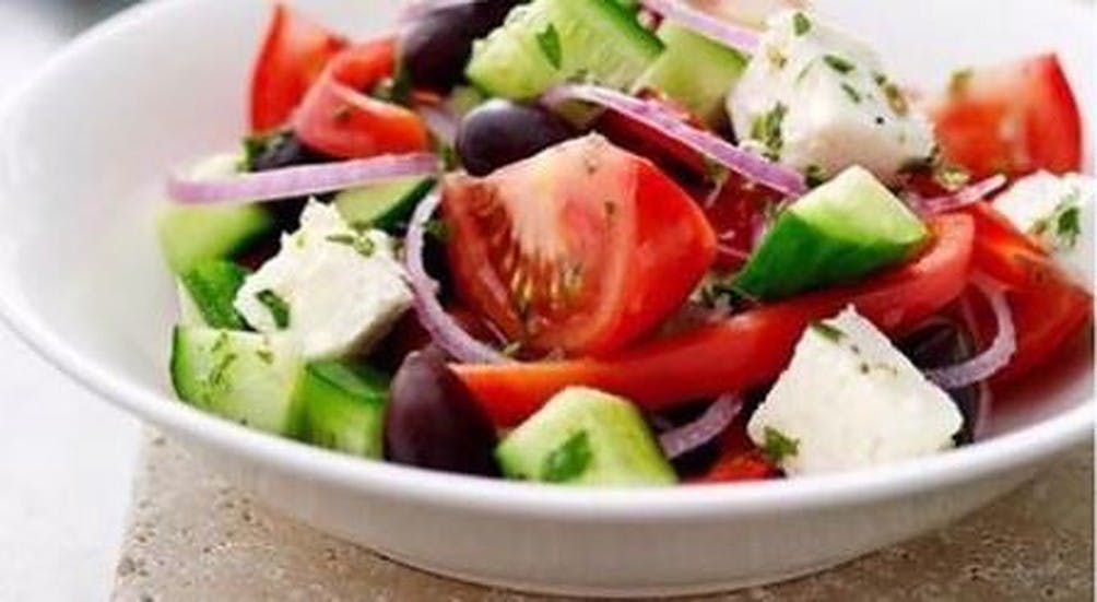 Order Greek Salad - Salad food online from Abe's Pizza store, San Francisco on bringmethat.com