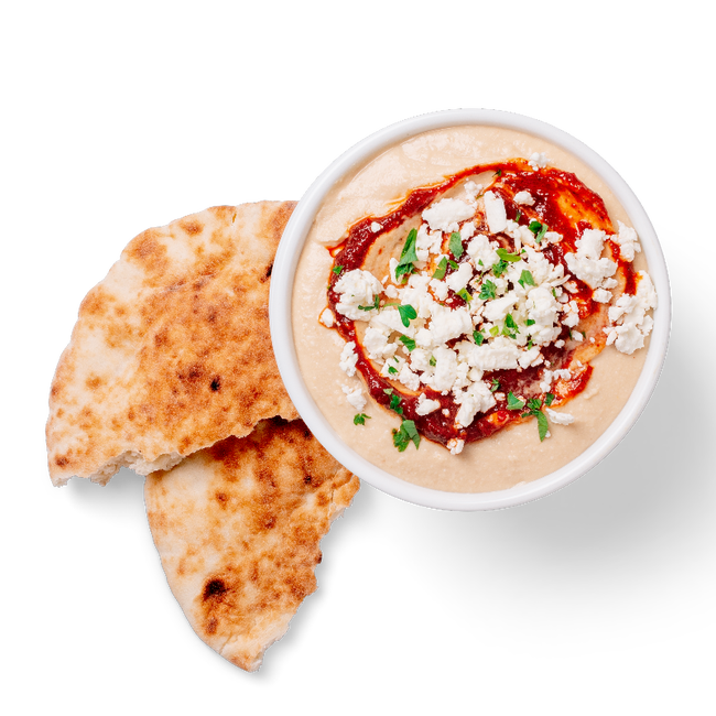 Order Spicy Feta Hummus with Pita food online from Roti Mediterranean Grill store, Chicago on bringmethat.com