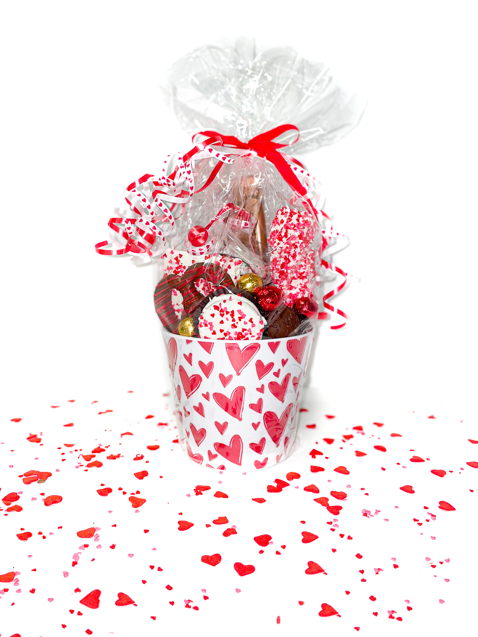 Order Medium Valentine's Day Basket food online from Rocky Mountain Chocolate Factory store, Fresno on bringmethat.com