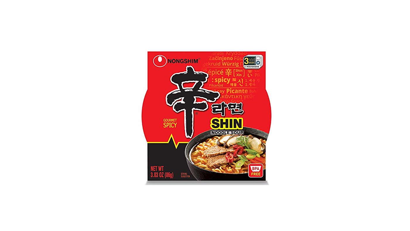 Order Nong Shim Hot & Spicy Noodle Bowl Soup 3oz food online from Extramile store, Los Angeles on bringmethat.com