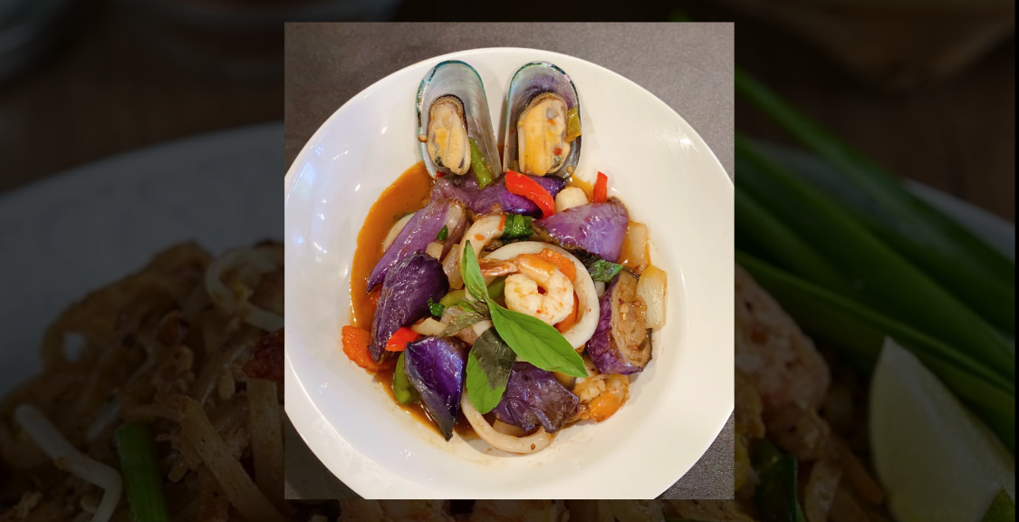 Order Spicy Eggplants a la Carte food online from Thonglor Thai Bistro store, San Mateo on bringmethat.com