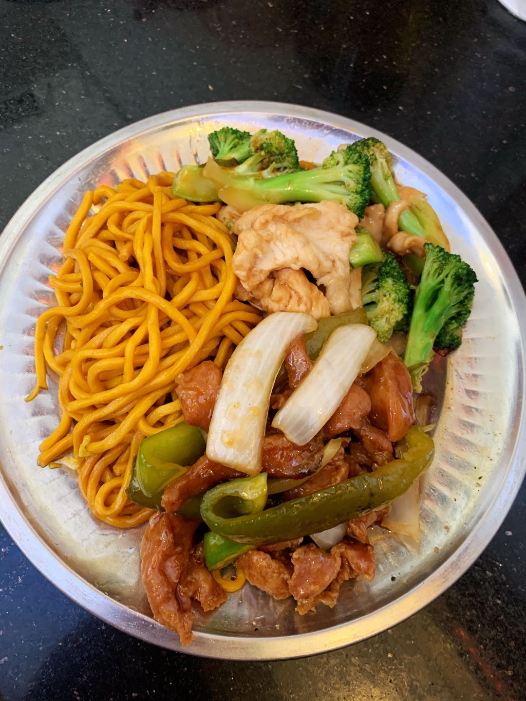 Order Combo#6  Veg Lo mein& Chicken Broccoli & Peppers Onion chicken  food online from China Express store, Paterson on bringmethat.com