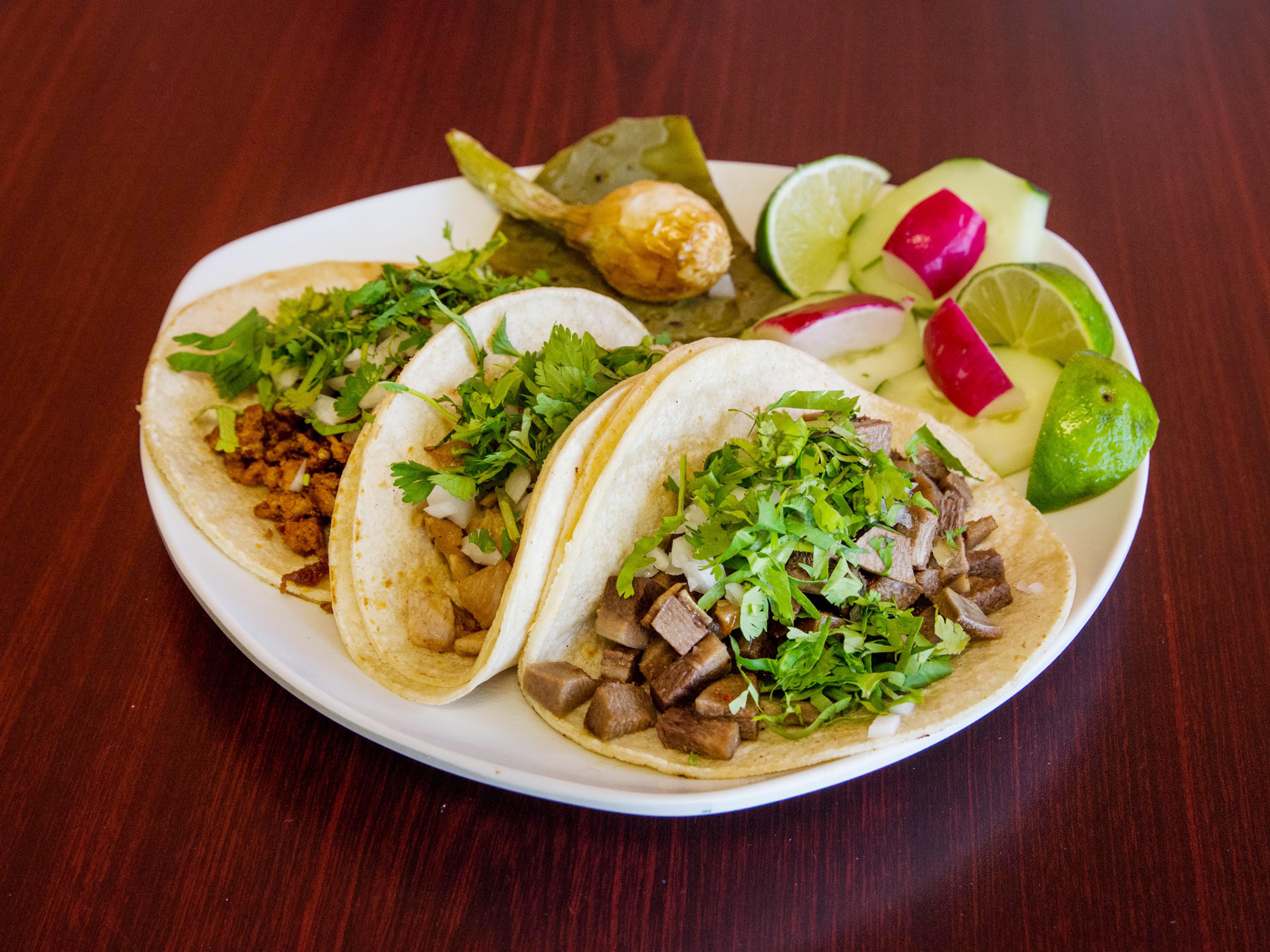 Order Order of 3 Tacos food online from El Sombrero store, Linthicum Heights on bringmethat.com
