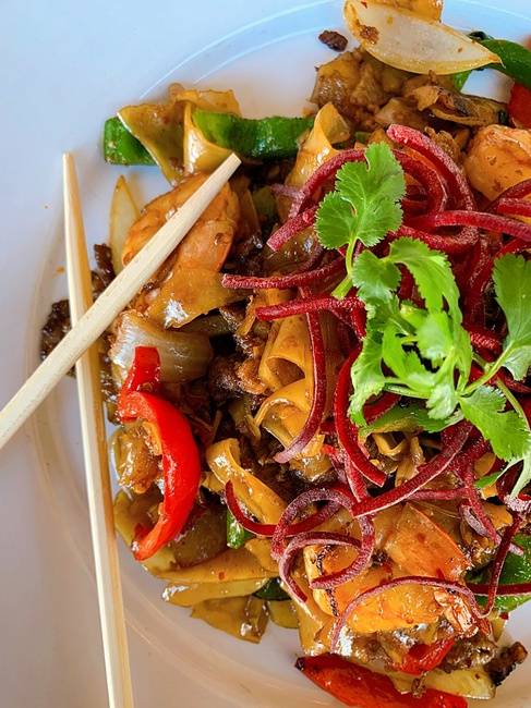 Order L Drunken Noodle food online from Aloy Modern Thai store, Denver on bringmethat.com