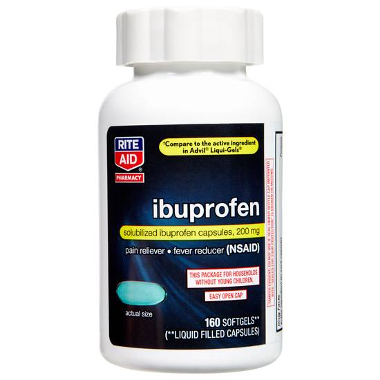 Order Rite Aid Pharmacy Ibuprofen Softgels 200mg (160 ct) food online from Rite Aid store, MILFORD on bringmethat.com