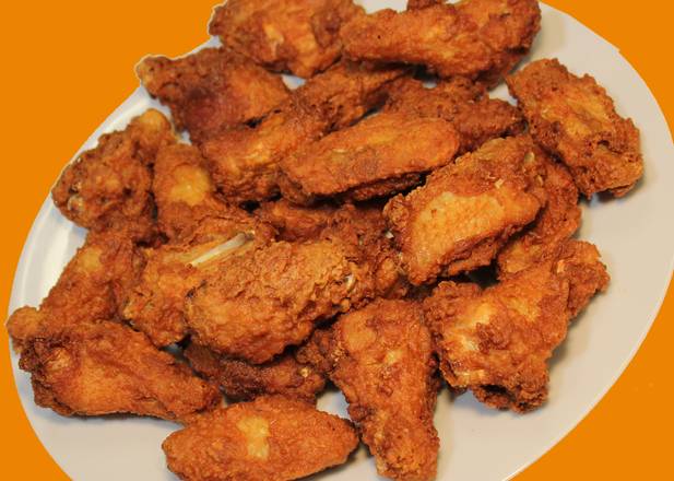 Order 21 pcs Mild wings with box fries & 2 LTR SODA  food online from Crown Fried Chicken & Halal Foods store, Wilkes-Barre on bringmethat.com
