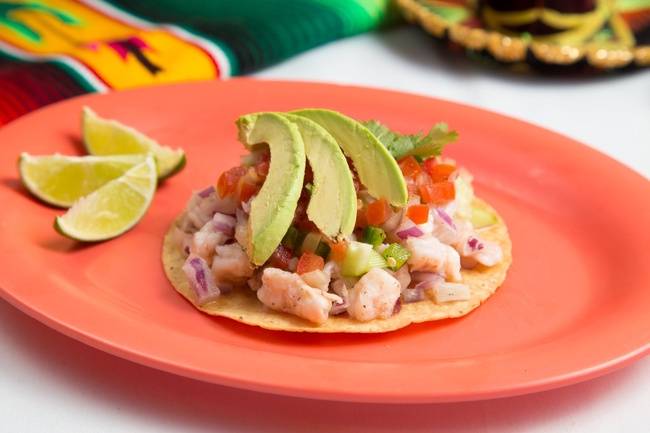 Order Ceviche Tostada food online from Tacos N More Mexican Grill store, Chandler on bringmethat.com