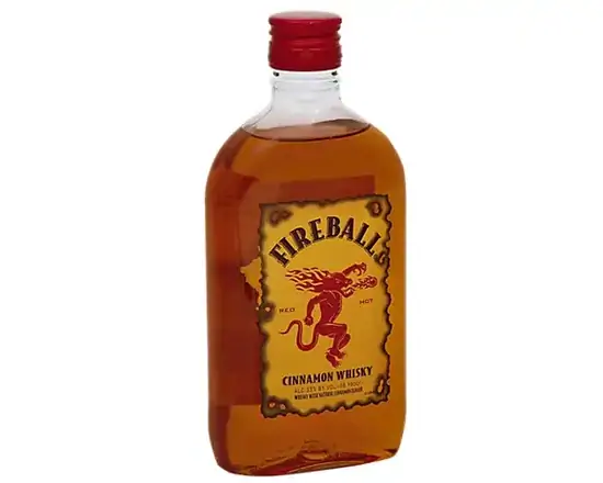 Order Fireball Cinnamon Flavored, 375mL whiskey (33.0% ABV) food online from Central Liquor Market store, Los Angeles on bringmethat.com