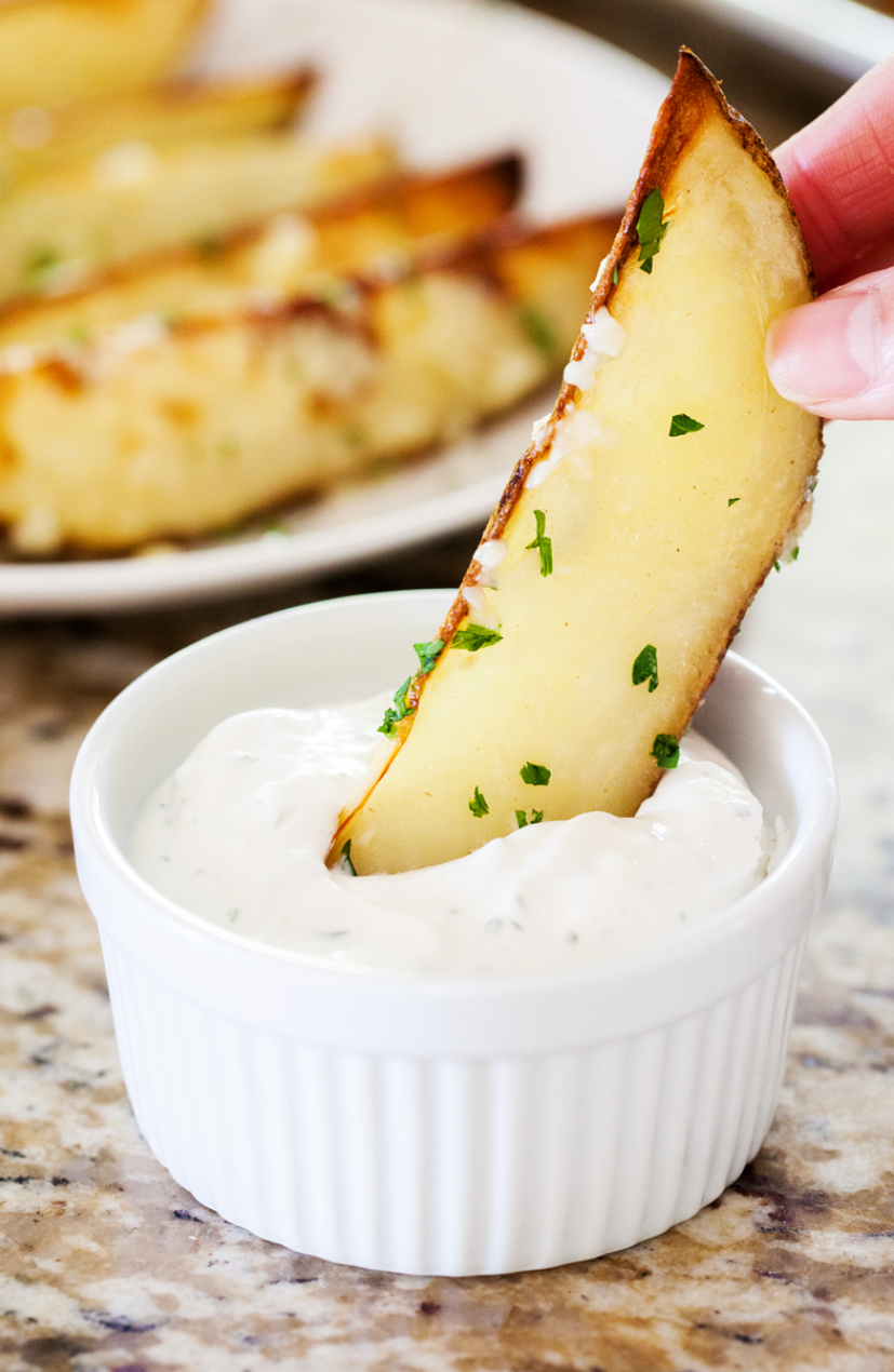 Order Potato Wedges with Garlic Sauce food online from Masala Grill store, Sterling Heights on bringmethat.com