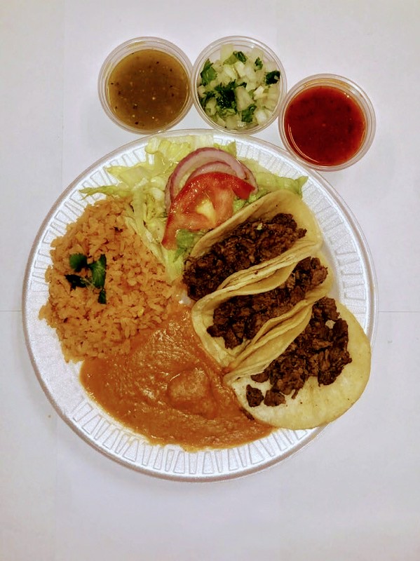 Order Taco Plate food online from El Mezquite Market store, Albuquerque on bringmethat.com