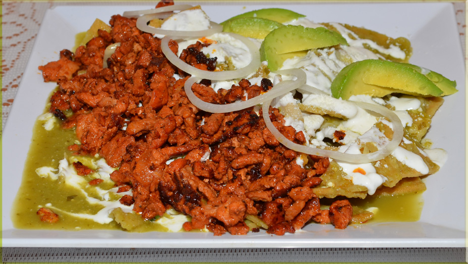 Order Chilaquiles Con Bistec a La Parrilla Chilaquiles food online from Pancho Villa Restaurant store, Bronx on bringmethat.com