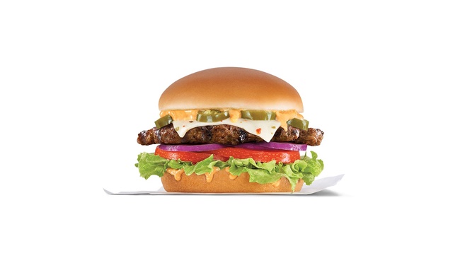 Order The 1/3 lb. Jalapeño Thickburger® food online from Carl Jr. store, South San Francisco on bringmethat.com