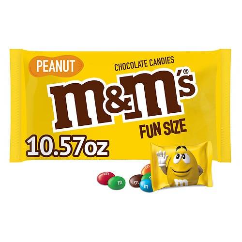 Order M&M's Halloween Fun Size Peanut Chocolate Candy, Small Bag - 10.57 oz food online from Walgreens store, Lincoln on bringmethat.com