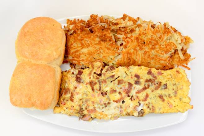 Order Meat Lovers Omelet food online from Franks Grill store, Houston on bringmethat.com