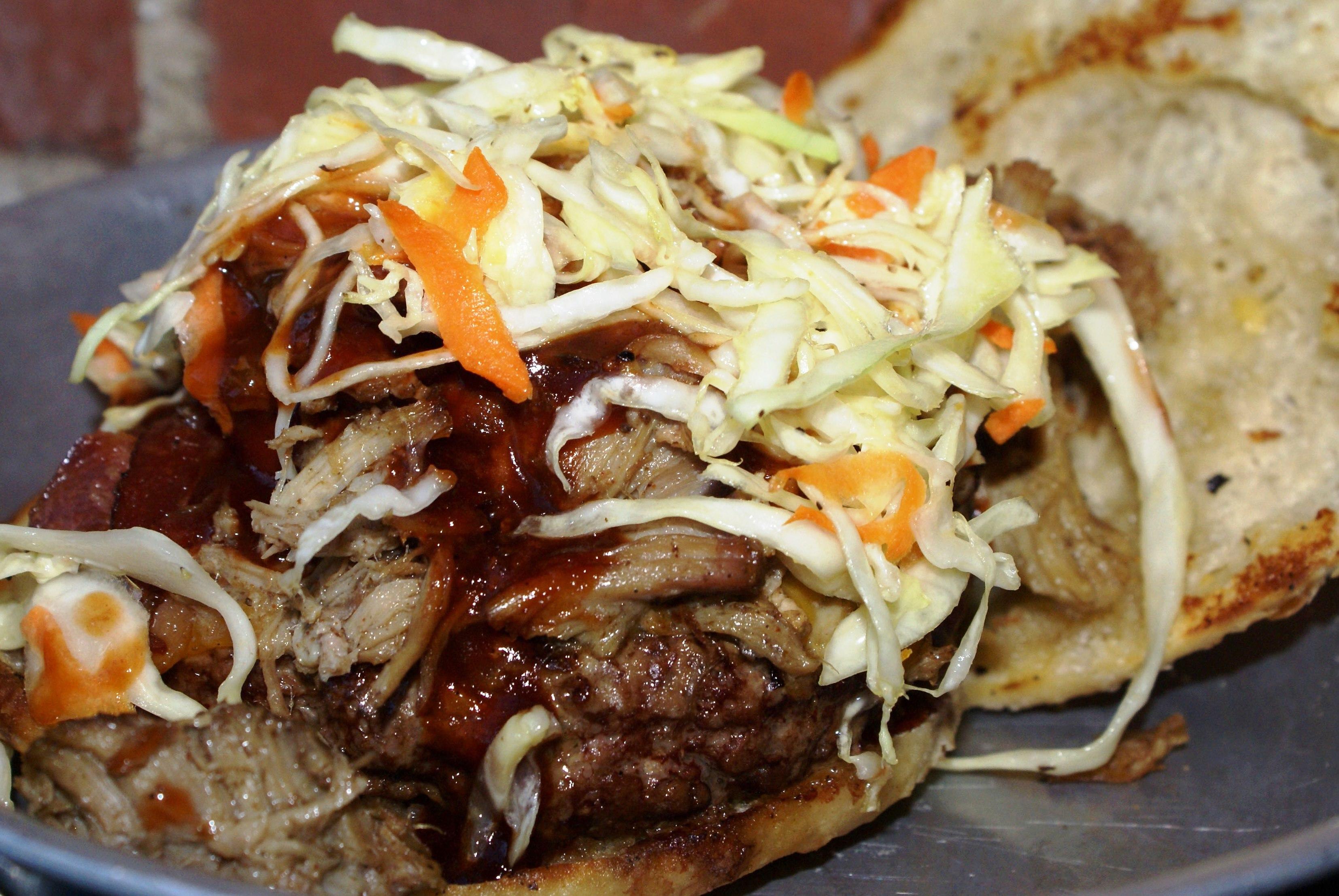 Order Pulled Pork Burger food online from AJ's Burgers store, New Rochelle on bringmethat.com