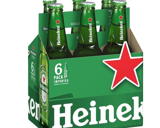 Order Heineken, 6pk-12oz bottled beer (5.0% ABV) food online from Ranch Market Too store, Yountville on bringmethat.com