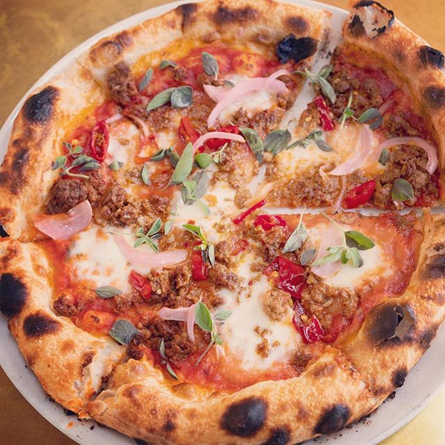 Order Spicy Italian Sausage Pizza food online from Miro Restaurant store, Los Angeles on bringmethat.com