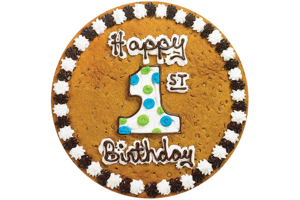 Order 1st Birthday - B1025  food online from Great American Cookies - Bel Air Mall store, Mobile on bringmethat.com