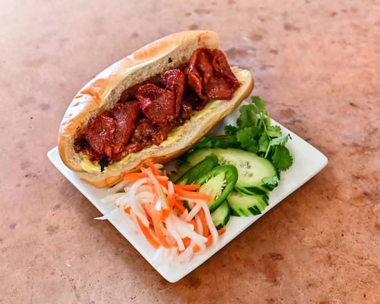 Order Vietnamese Sandwich with BBQ Pork (Banh Mi Thit Nuong) food online from Crazy Fire Mongolian Grill and Bar store, Raleigh on bringmethat.com