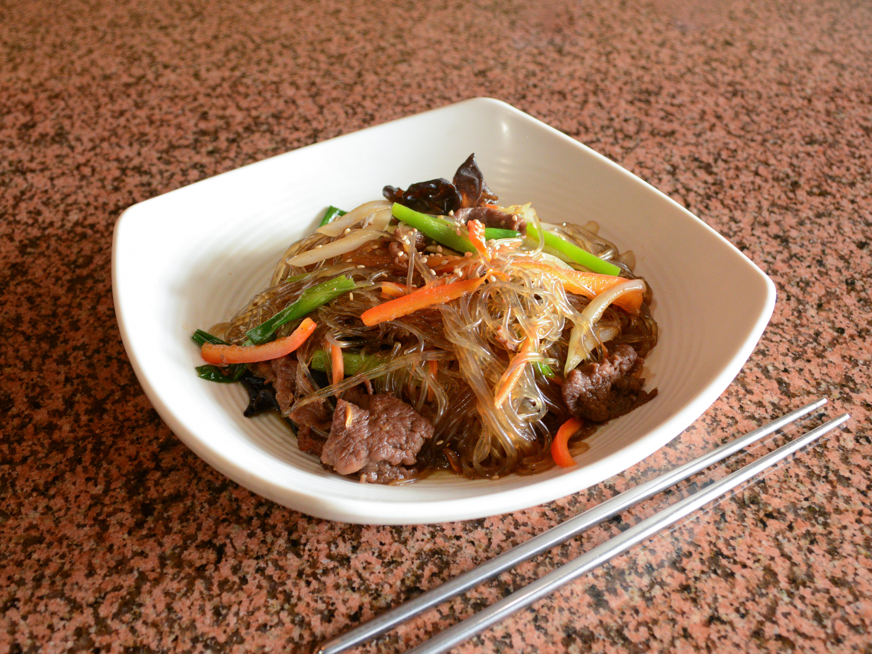 Order A6. Stir-Fried Glass Noodle With Beef food online from Wuju Kbbq store, Lynnwood on bringmethat.com