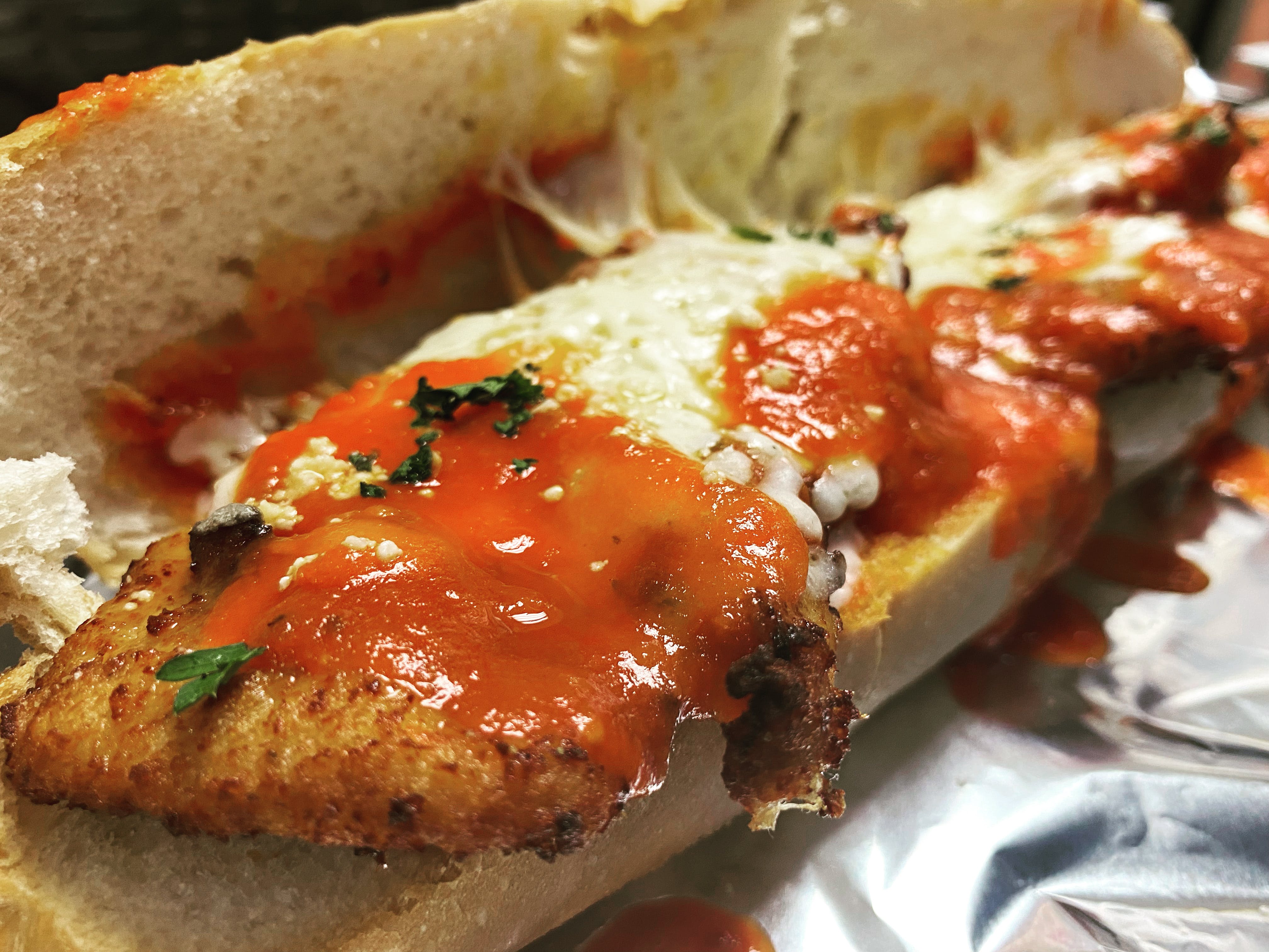 Order Chicken Parmigiana Sandwich - 7'' food online from Pop-Pop Ny Pizza store, Jackson Township on bringmethat.com
