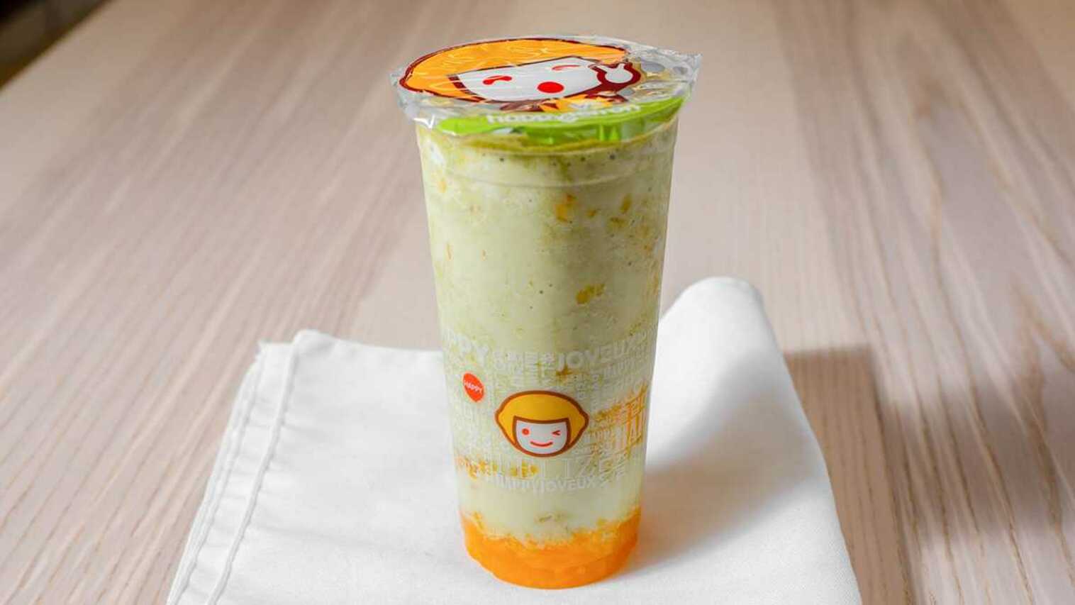 Order D10. Mango Orange Milk Tea food online from Happy Lemon store, Pleasant Hill on bringmethat.com