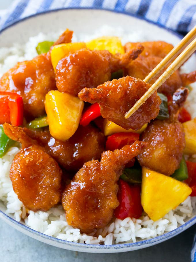 Order 72. Sweet and Sour Shrimp 甜酸虾 food online from Yen Ching Chinese Restaurant store, Naperville on bringmethat.com
