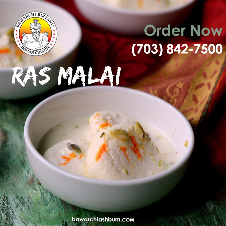 Order Ras Malai - 50 pcs food online from Bawarchi Biryanis store, Ashburn on bringmethat.com