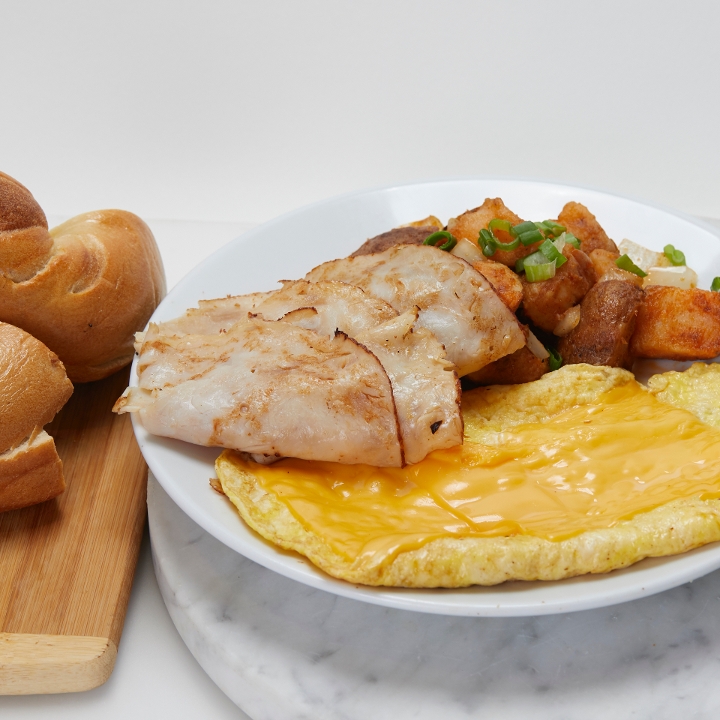 Order Turkey, Egg & Cheese Platter food online from Wu & Nussbaum  store, New York on bringmethat.com