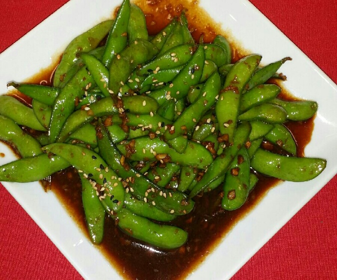 Order Spicy Garlic Edamame with Lime food online from Beluga Japanese Restaurant store, Round Rock on bringmethat.com