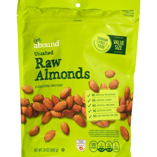 Order Gold Emblem Abound Unsalted Raw Almonds, 24 OZ food online from Cvs store, ALISO VIEJO on bringmethat.com